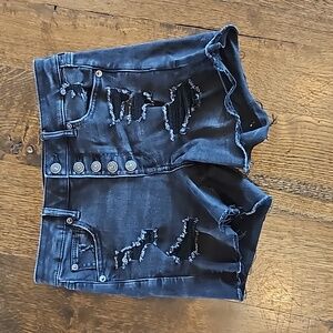 Black jean shorts